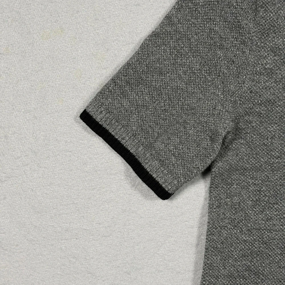 Banana Republic Mens XS Organic Cotton Knit Polo Sweater Grey Johnny Collar Top
